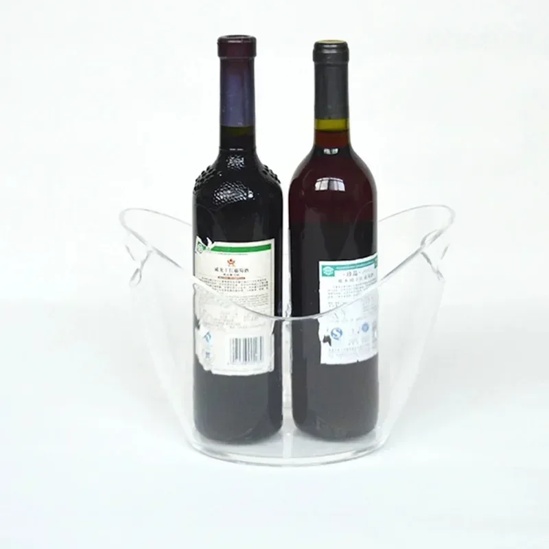 4L/8L Clear Plastic Ice Cube Storage Bucket Champagne Bottles Ice Cooler Bar Decor Home Kitchen Bar Cafe Use