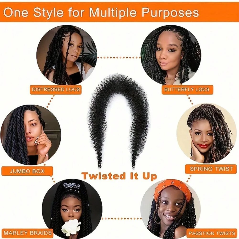Synthetic Wig Twist Hair Marley Twist Braiding Hair Springy Afro Twist Hair for Soft Locs Passion Twist Hair Butterfly Locs Hair 3