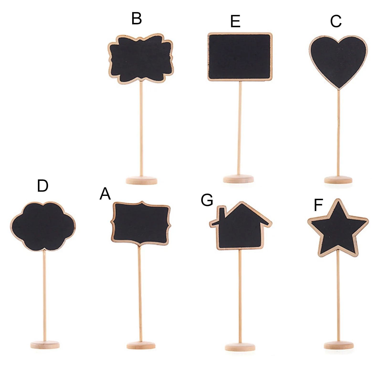 10Pcs Mini Chalkboards Excellent Message Chalkboard Signs with Support Easels Wooden Blackboards