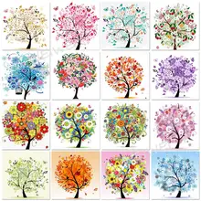 5D Diamond Painting Four Seasons Colorful Trees Mosaic Picture of Rhinestone Diamond Embroidery Handmade Home Decor Gift