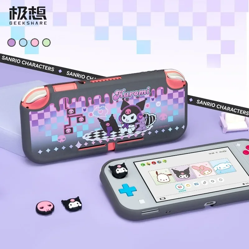 

Sanrio Kuromi Switchlite Game Console Protective Case Rocker Hat Kawaii Silicone Soft Shell Anti-fall Lite NS Accessories Gift