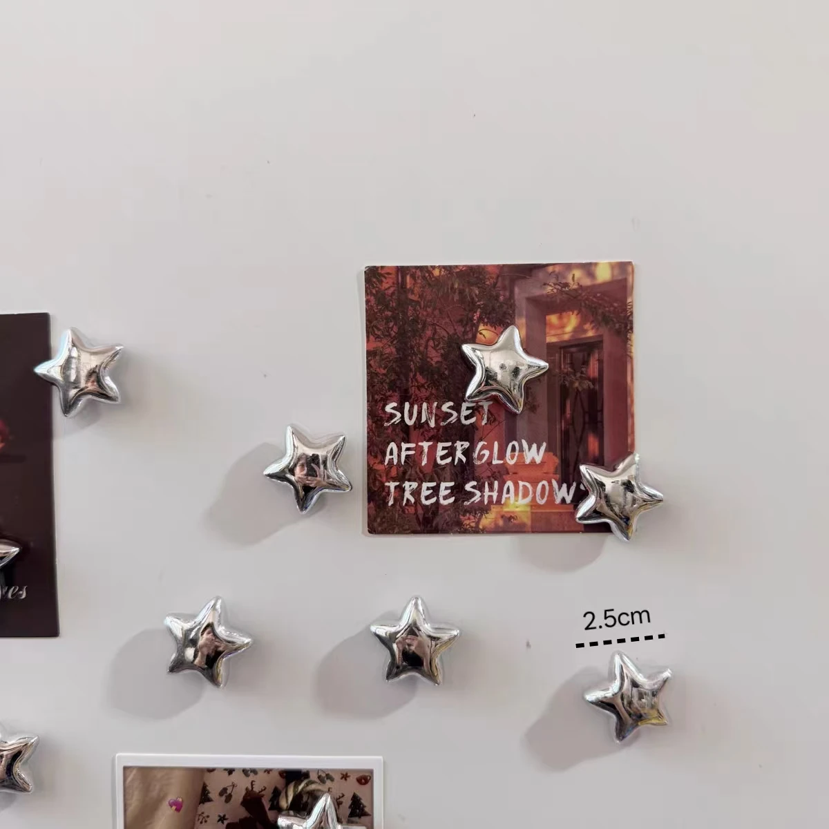 Fridge magnet silver stars magnetic nail photo wall mounting magnetic sticker