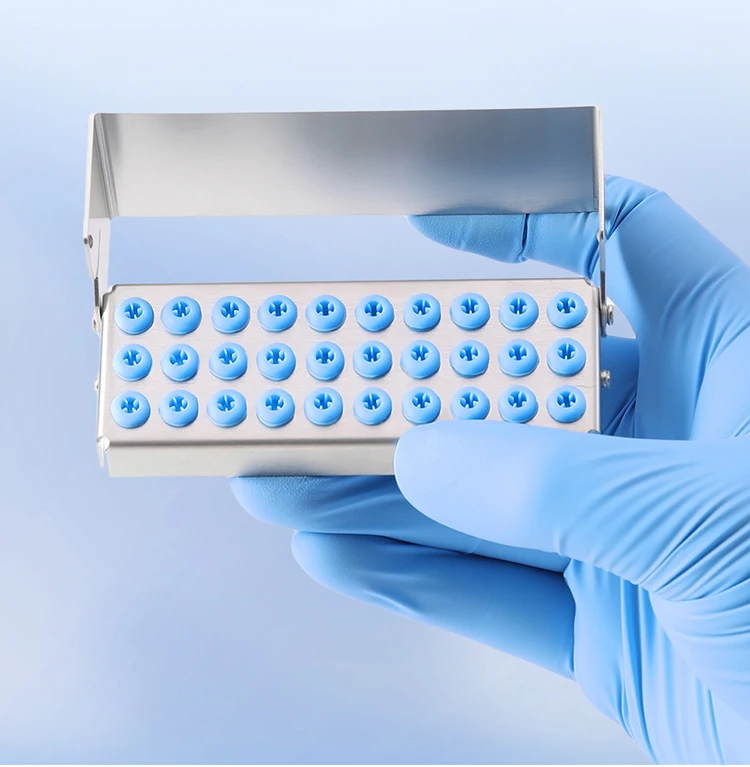 8/30 Löcher AZDENT Dentalbohrer-Halter Reinigungsständer Box Etui Autoklavierbar Edelstahl Sterilisierbar für FG RA Bohrer Zahnmedizin – Detail 7