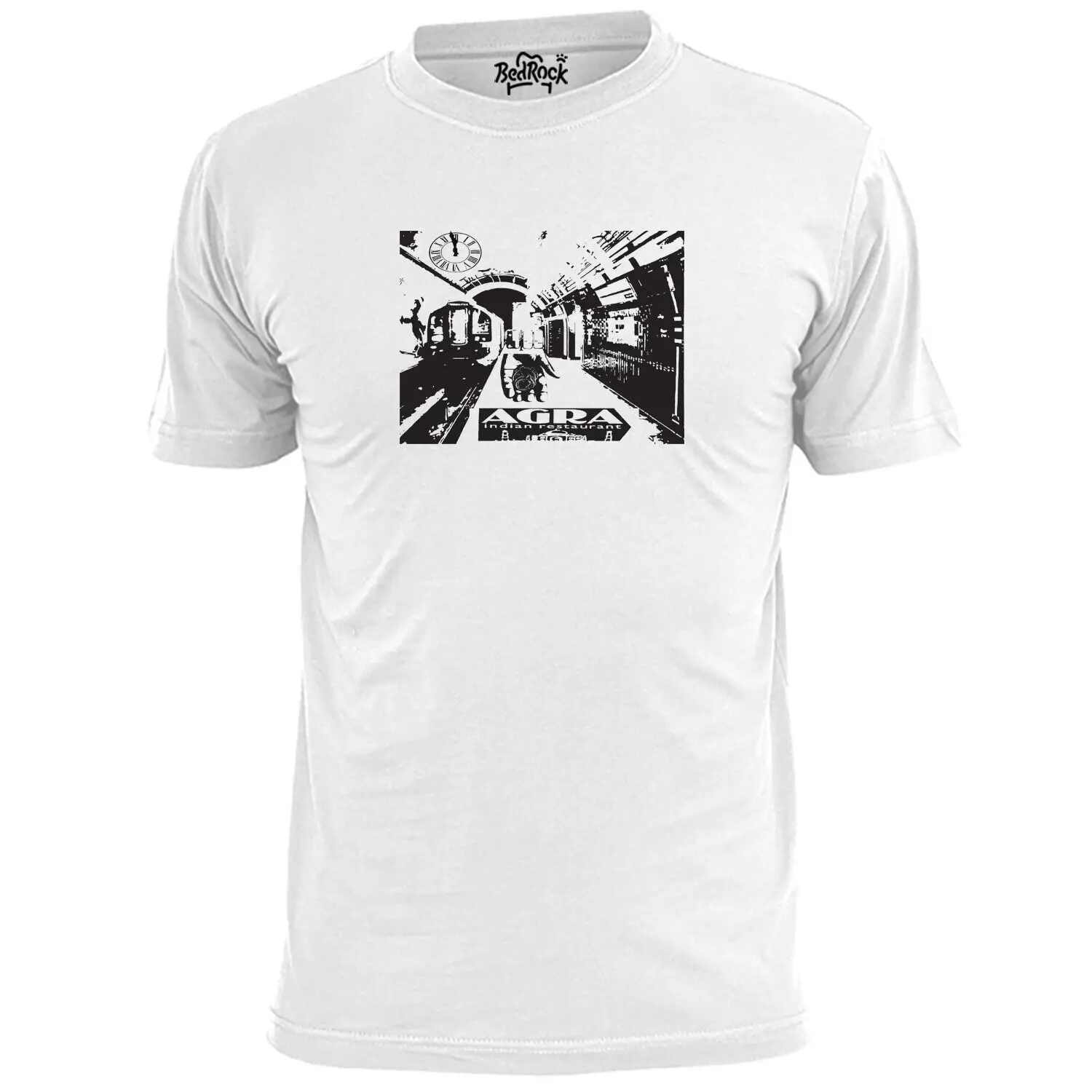 Mens Down In The Tube Station Mod T Shirt Scooter Boy Weller Jam Maniche Lunghe O Corte