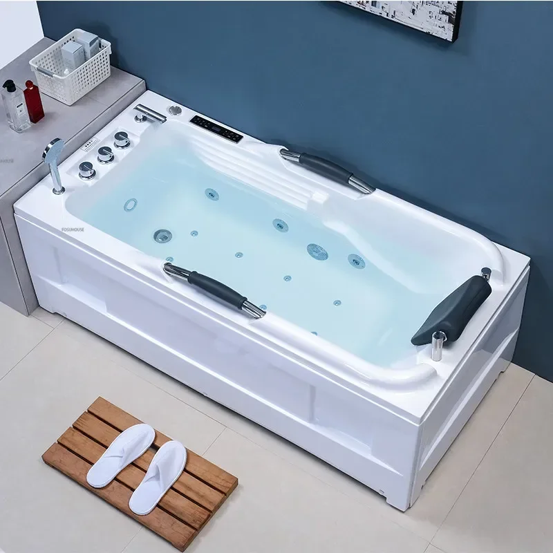 Hotel Light Luxury Massage Bathtub Acrylic Design Adult Bathtub With Grab Bars Small Apartment Bathroom Household Surf Jacuzzi