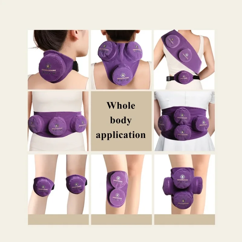 Moxibustion Box, Portable Smokeless Massage Adjustable Temperature Copper Moxa Burners ,no with Velvet Cloth Cloth Cover