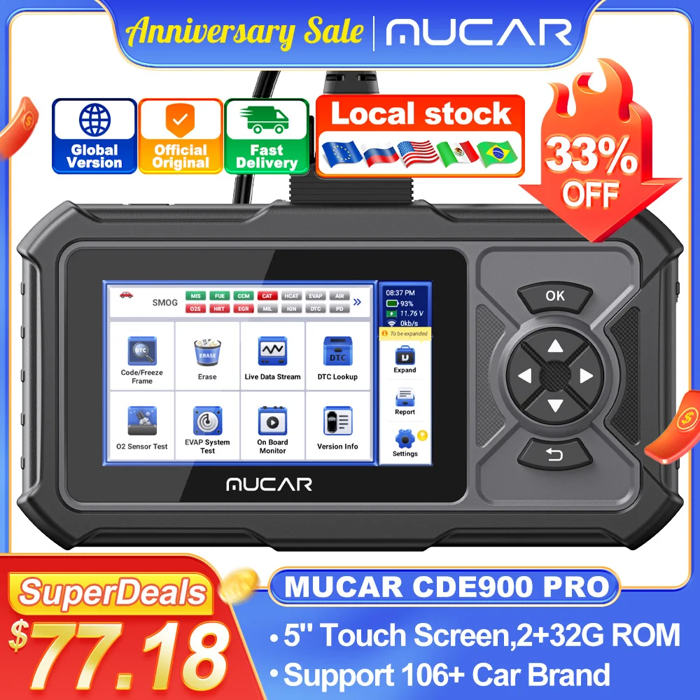 Mucar Cde900 Pro Obdii Diagnostics Tools Sistema Completo Estensibile 28 Reset Ecu Coding Action Test Scanner Obd2 Automatico Opzionale