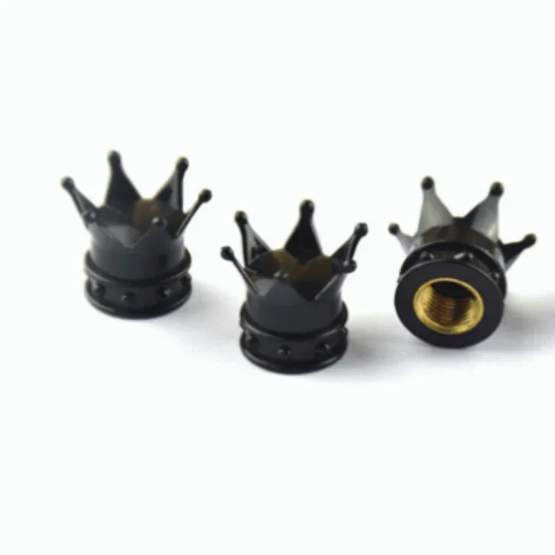 Car Universal Crown Valve Caps Dustproof Waterproof Wheel Valve Cover Air Car Motorcycle Tyre Rim Cap Trim Cap 4PCS tire valve cap