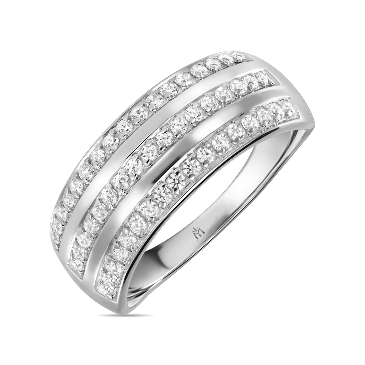 Серебряное кольцо c фианитом 925 пробы MIUZ Diamonds (Московский ювелирный завод) |