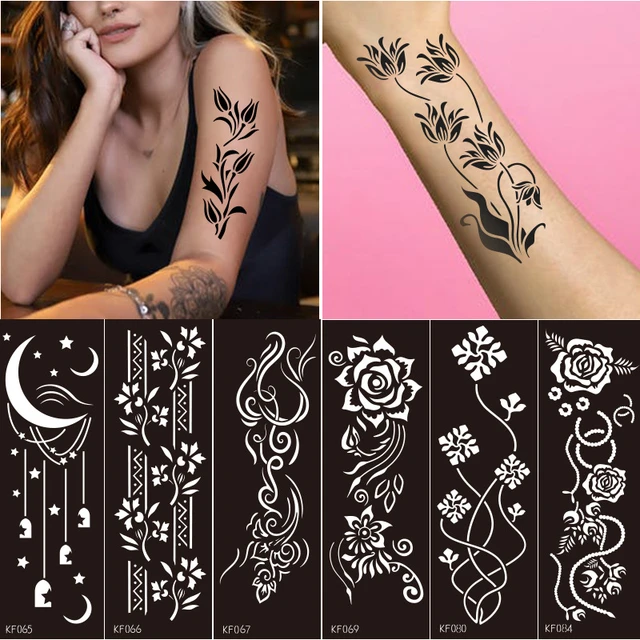 Black Tattoo Stencils For Temporary Tattoo Pet Hollow Temporary Tattoos  Templates Tattoo Stencils Hectographic Paper For Tattoos - Tattoo Stencils  - AliExpress