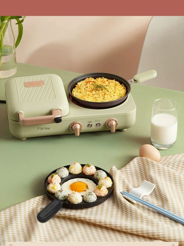Bear Breakfast Maker Machine Household Stew-Pan Light Food Machine Multi-Function Four-in-One Pressure Toasted Bread Toaster
