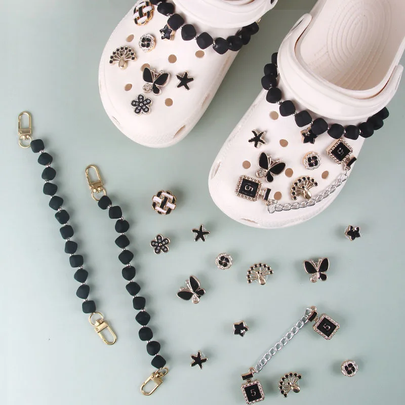 

15pcs/set Shoe Decoration Buckle croc Charms string fake alloy perfume butterfly Accessories DIY Combination Jibz Kids Party X-m