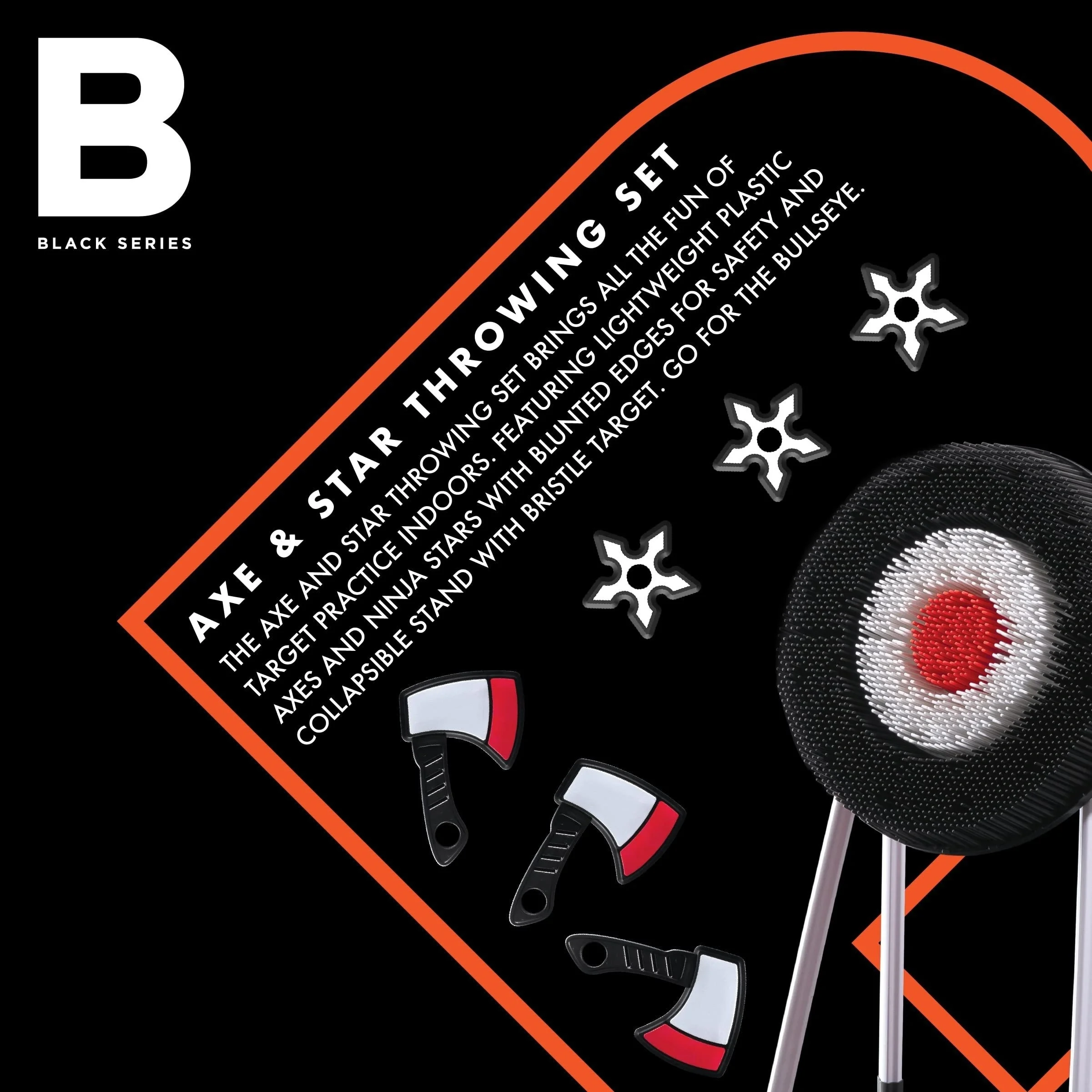 Kiddie Play Axe Throwing Game Set with Target 3 Axes and 3 Throwing Stars Indoor & Outdoor Play for Kids,Christmas Gifts 6