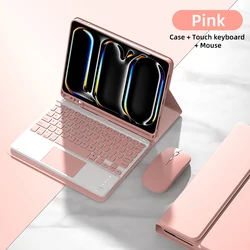 Premium Magnetic Keyboard Case & Smart Stand Cover - Spanish keyboard (Pink D)