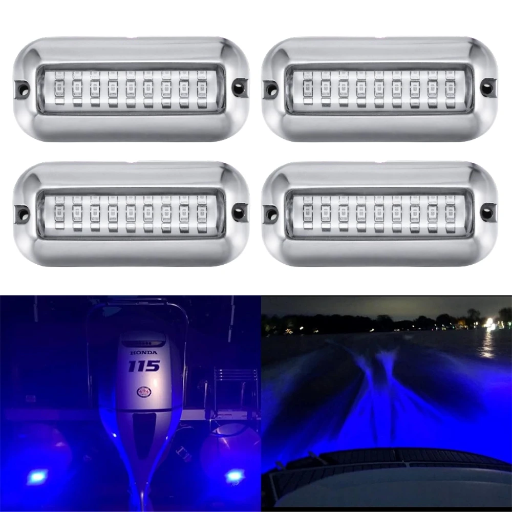 

4PCS Waterproof Marine Boat Light 27LED Underwater Light Speedboat Boat Lights Navigation Lighting RVS Yacht Accessories