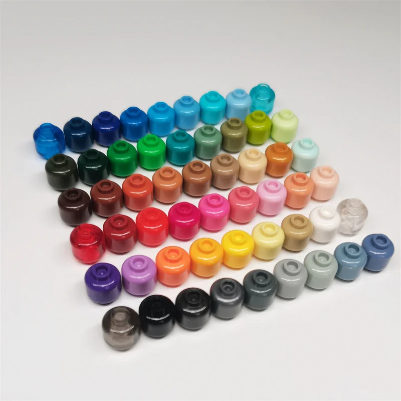 100pcs DIY MOC Building Block Parts - Plain Head with Blocked Open Stud