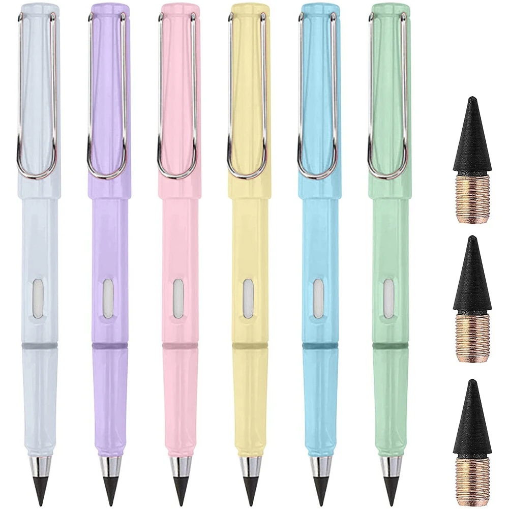 

6Pcs Inkless Pencils,Perpetual Pencil, Inkless Pencils,Eternal Technology, No Ink Pencil,with Replaceable Graphite Pen A