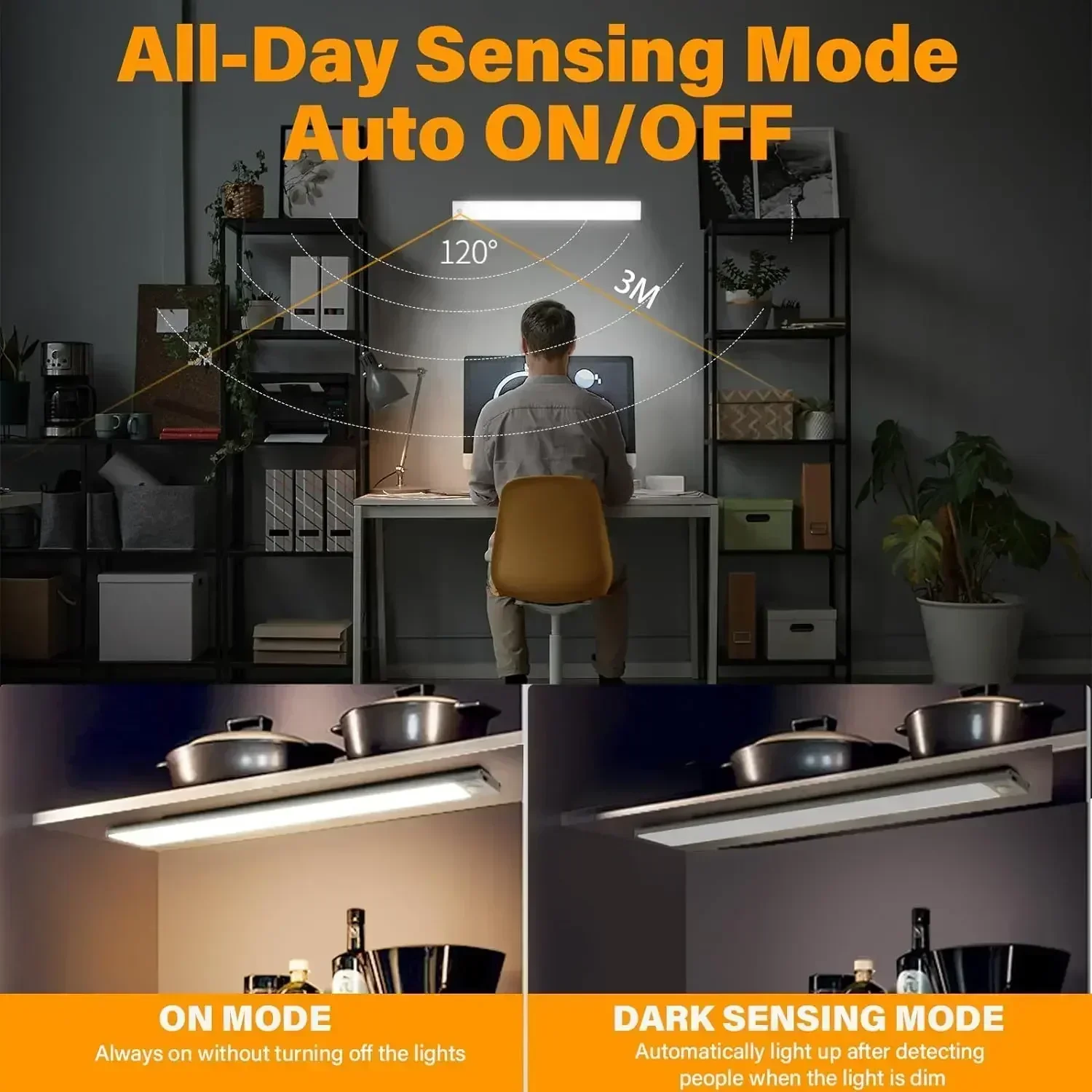 Xiaomi Night Light Motion Sensor Wireless LED USB Rechargeable Wall Lamp 3 Colors Dimming Night Lamp Decoration Bedroom Cabinet 5