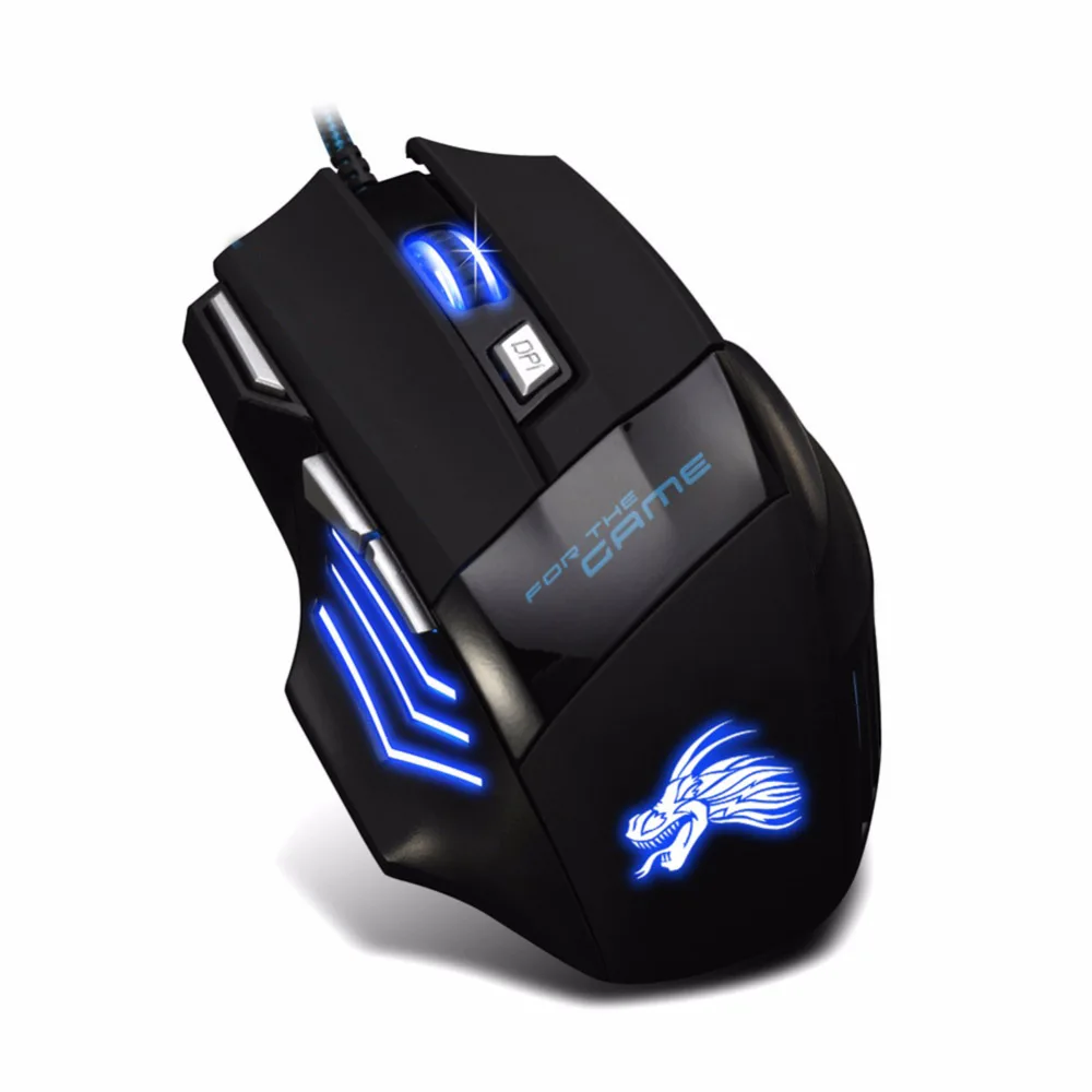 

Wired USB 7D 5500DPI Gaming Mouse Gamer Breathing Backlit Mause for PC Gaming Computers Black Color PC Accessories