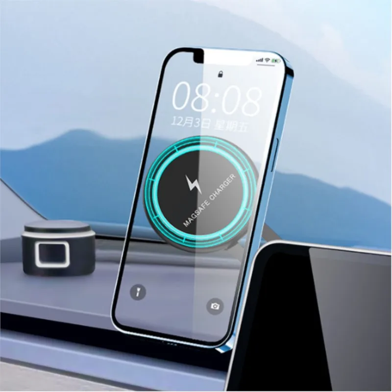 3C Founder Mobile Phone Car Holder Private Model Wireless Magnetic Suction 15W Fast Charging Suitable For Folding Car Holder Hot