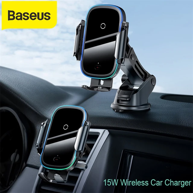 Baseus-Soporte de teléfono para coche, cargador inalámbrico Qi de