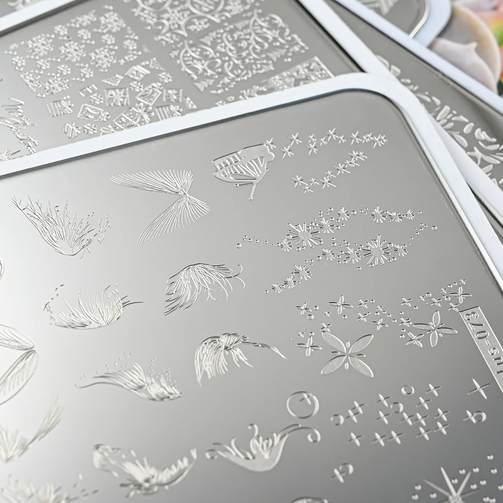9.5X14.5cm 대형 네일 아트 스탬핑 플레이트 잎사귀 꽃 기하학적 디자인 네일 아트 템플릿 그래피티 폴리쉬 프린팅 스텐실