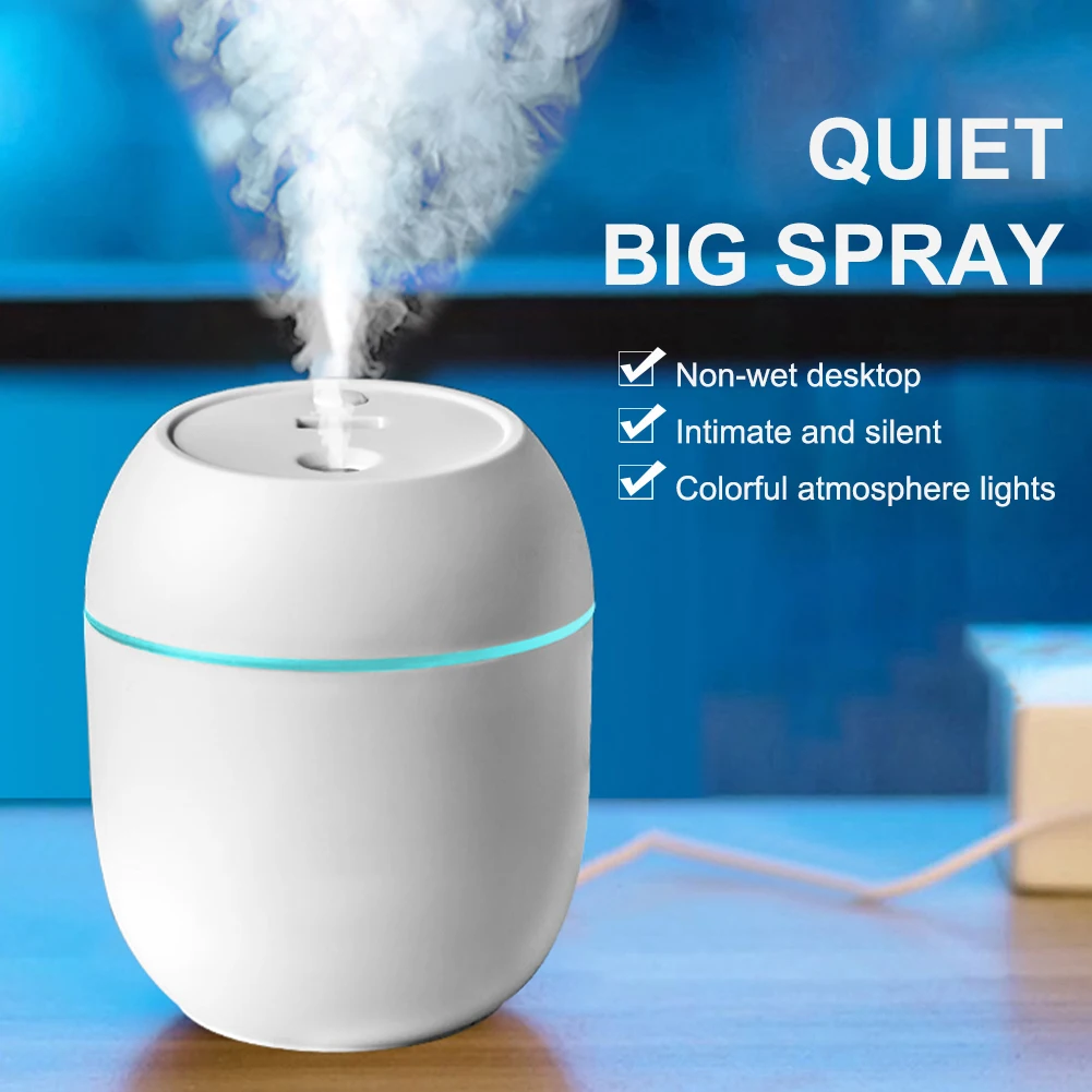 

250ml Mini Air Humidifier Humidificador USB Portable Essential Oil Diffuser Aroma Mist Maker LED Light Fresheners for Home Car