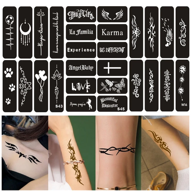 Big Size Tattoo Stencil Glitter Tattoo Stencils Templates Tattoo Supplies  Body Designer Stencil Tattoo Drawing Tattoo Stencil - AliExpress