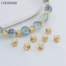  4mm 5mm Jewelry Beads 14K Gold Plated Square Spacer Flower Beads For DIY Bracelet Jewellery Making Supplies Loose Bead Wholesale 