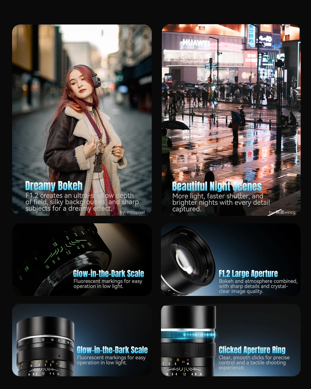 7artisans 50mm F1.2 수동 초점 대구경 ABS-C 프라임 렌즈 ( E/후지 X/니콘 Z/MFT 마운트 카메라용) 몽환적인 보케 효과