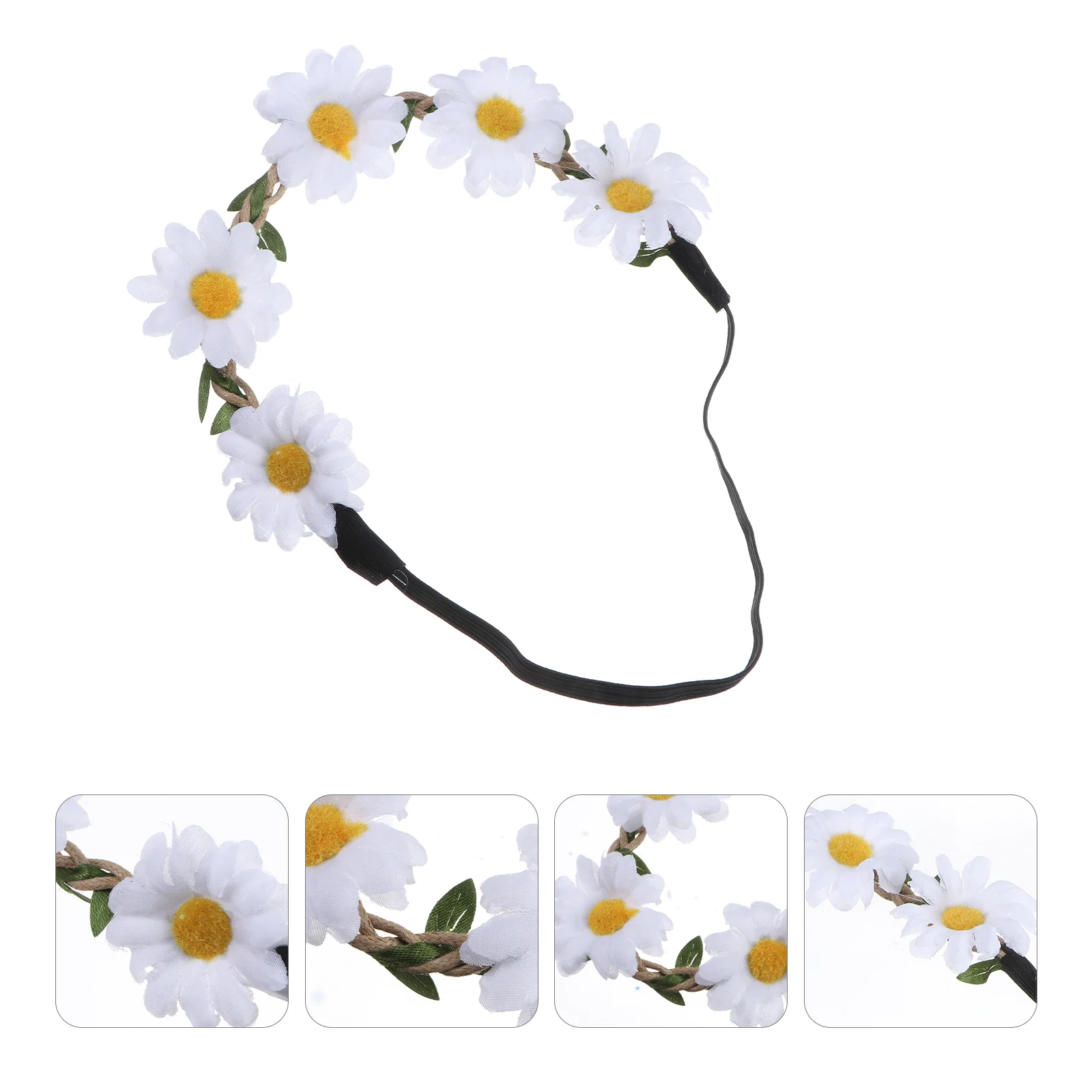 Wedding Headpiece Flower Hair Band Women Hoop Bridal Accessories Daisy Headband Ties for Women's