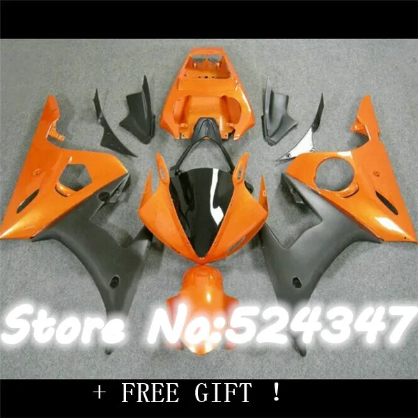 

Custom motorcycle for YZFR6 fairing kits 2003 2004 2005 orange black YZF R6 03 04 05 body repair fairings set for Yamaha-Nn