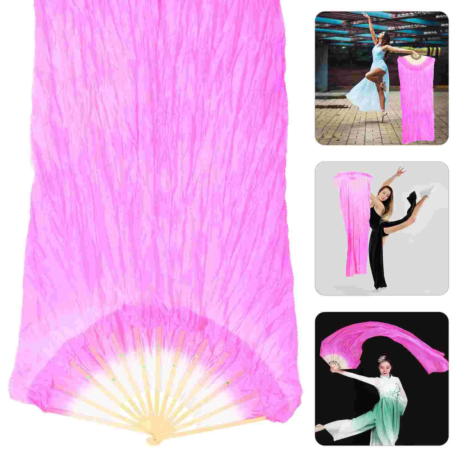 

Lengthened Fan Silk Bamboo Fan Women Fan Stage Performance Fan