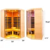 2-3 Person Low EMF FAR Infrared Sauna, Hemlock 2 Door Luxury Toughened Glass Indoor Saunas For The Home, 1520w, App & LCD 6