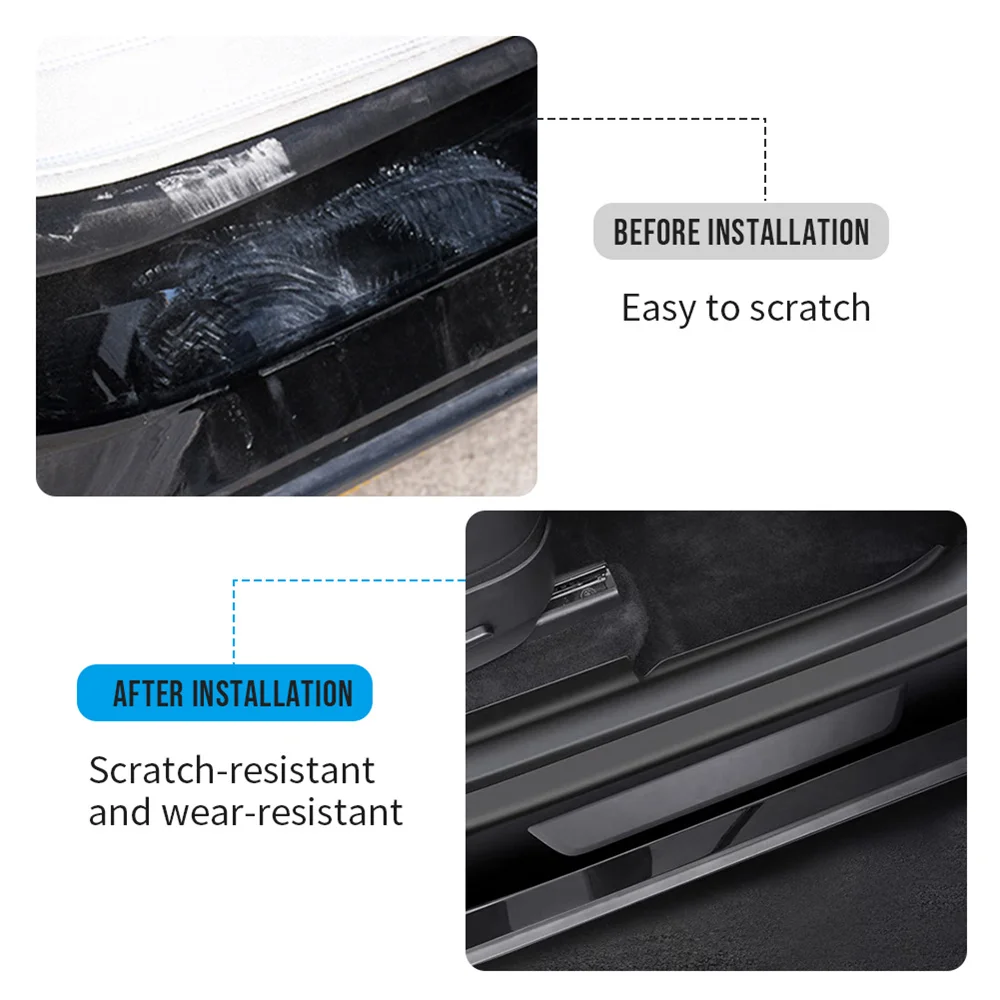 Rear Door Sill Decoration Sticker Car Accessories Luminous Pedal Protection Strip For Tesla Model Y door sill sticker