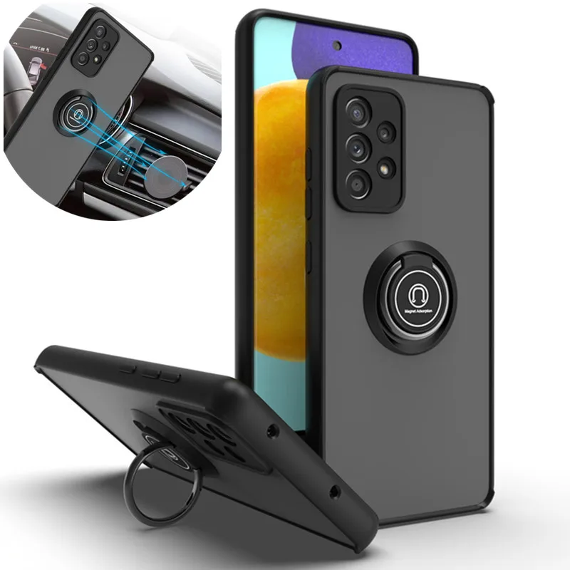 Per Samsung Galaxy A52 5G Case Car Magnetic Ring Armor Stand Cover In Silicone Per Samsung A52 A72 A 72 52 S A52S Coque