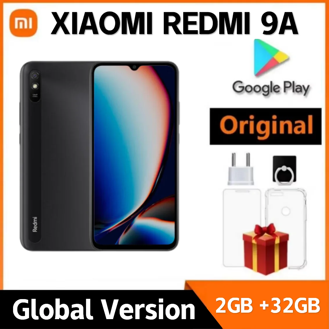 Global Version Xiaomi Redmi 9A /9AT 5000mAh Smartphone 2GB 32GB 6.53 inch Cellphone MTK Helio G25 Octa Core 13MP Smart phone