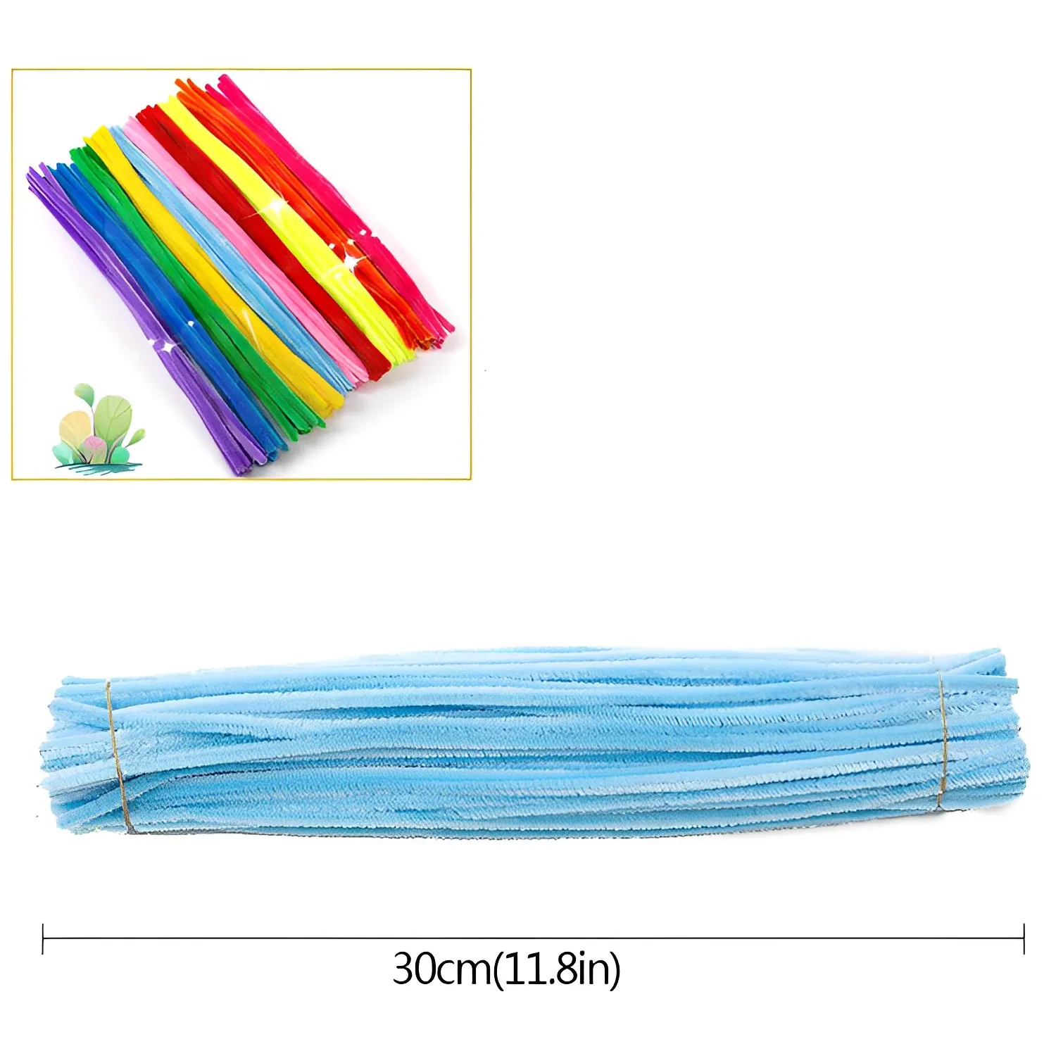 Aqumotic Colorful Pipecleaners Bulk Rainbow Fuzzy Sticks Chenille