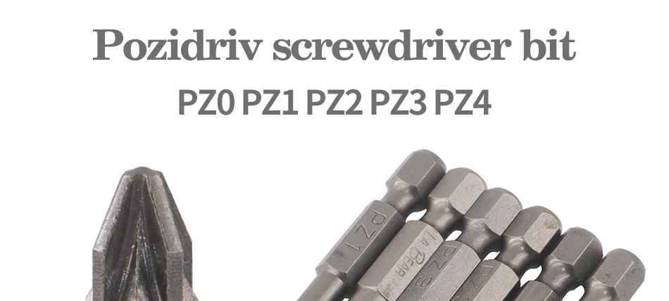 S2 25mm/50mm/100mm CR-V PZ Pozidriv Bits 1/4 Zoll 6,35mm Sechskantschaft PZ0 PZ1 PZ2 PZ3 PZ4 Anti Slip Elektro-Schraubendreher-Bit-Set – Detail 1