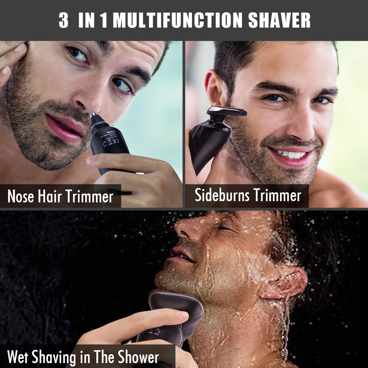 a prova dwaterproof agua rotativo barba nariz trimmer 03