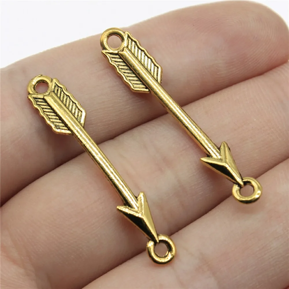 20pcs Arrow Charms Tibetan Bronze Silver Color Pendants Antique Jewelry Making DIY Handmade Craft 