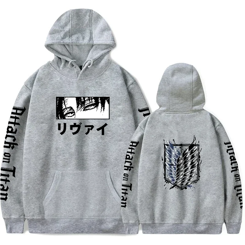 Men Women Hot Anime Plus Size Hoodies Attack on Titan Levi Print Hooded Manga Sweatshirt Harajuku Long Sleeve Pullover Clothing 3