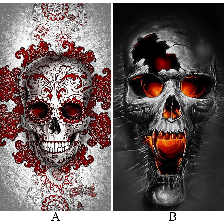 

5D DIY Diamond Painting Cross Stitch Kits Skull Paintings Full Square Diamond Mosaic decoración hogar Embroidery ダイヤモンドアート