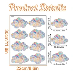 Colorful Prism Glass Window Decals - Cat and Butterfly Designs for Home and Kids' Room Decor (Cloud)