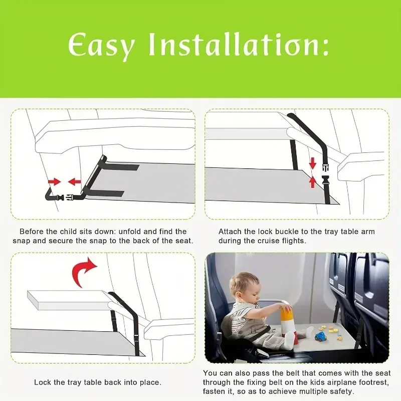Airplane Seat Extender Children's Travel Airplane Bed Portable Children's Pedals Airplane Hammock Kids Bed Toddler Seat Extender