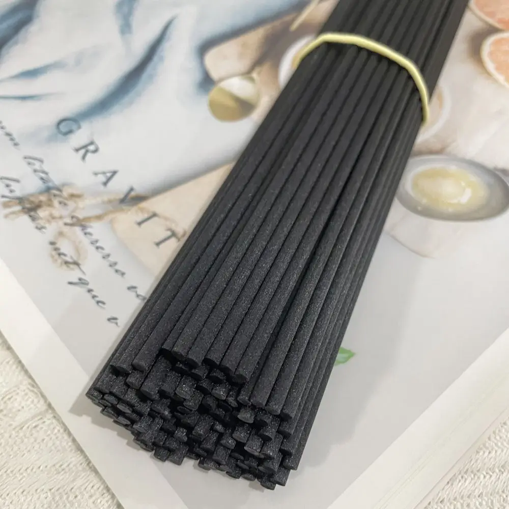 100PCS 10/19/20/22/24/25/30cm Black Fiber Rattan Sticks Essential oil Reed Diffuser Sticks 3mm for Home Decoration Air freshener