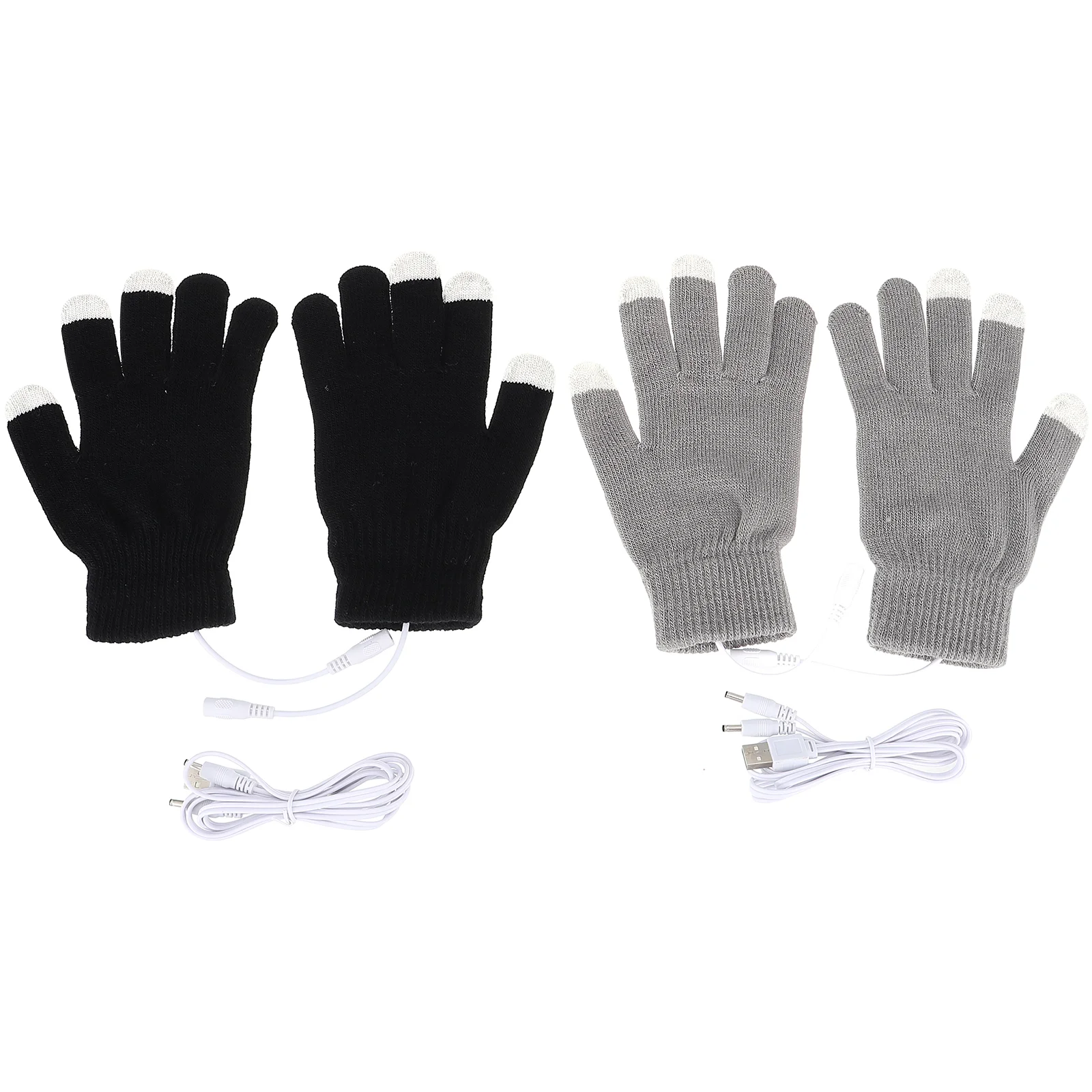 

2 Pairs Chargeable USB Heated Gloves Miss Touchscreen Womens Ski Mittens Nitrylon Mitts