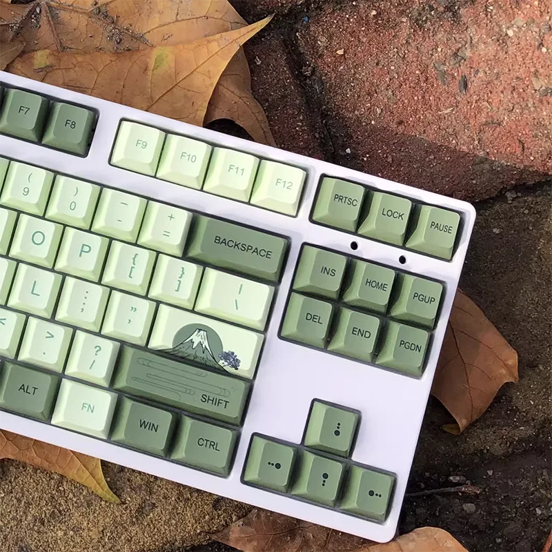 127 Key Cherry Profile PBT Keycaps Matcha Green Japanese Keycap For Mx Switch Mechanical Keyboard Dye-Subbed Sublimation Key cap