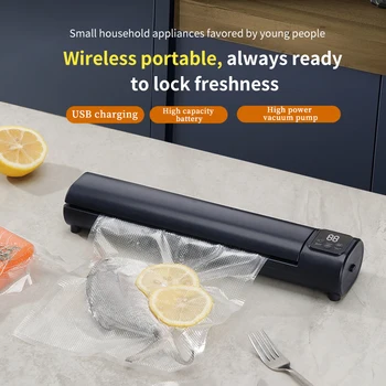 Wireless Portable LCD Digital Display Vacuum Sealer for Food Plastic Sealing Outdoor Camping Packaging Machine 1