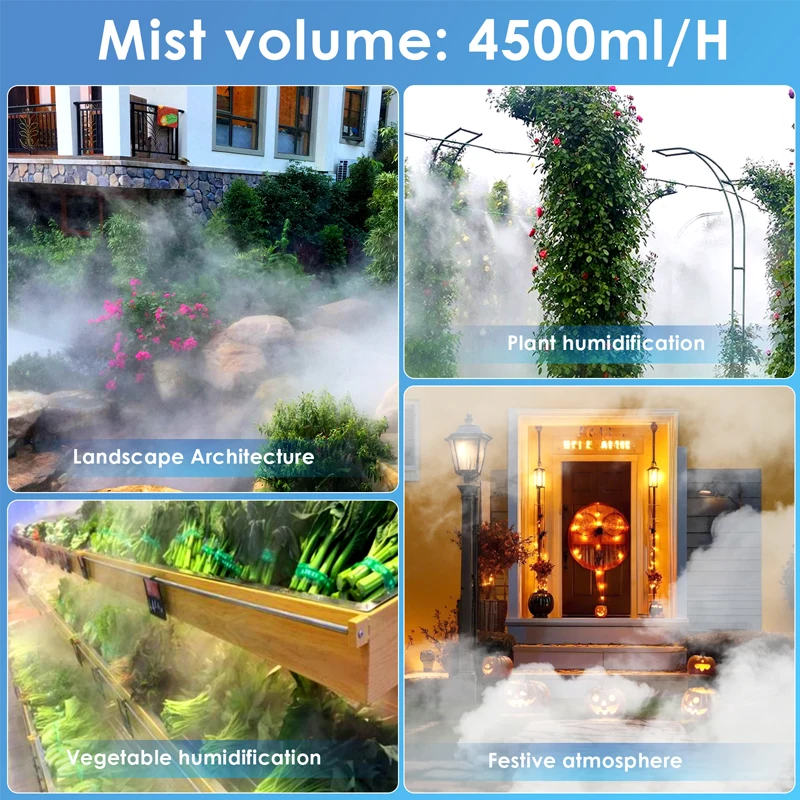 DC 45V 6헤드 초음파 분무기 산업용 미스트 메이커 포거 250W 방수 전원 공급 장치, 온실 가습기 미스트 포그 머신용